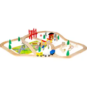 बच्चों के लिए शैक्षिक खेल DIY ट्रेन रेलवे ट्रैक लकड़ी का ट्रेन सेट खिलौना बच्चों के लिए ट्रेन खिलौना