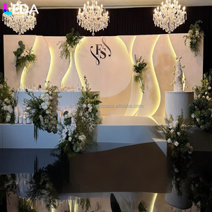 LEDA Customized <b>party</b> <b>supplies</b> large wedding event stage acrylic arch wedding decoration background wall - Product Image 1