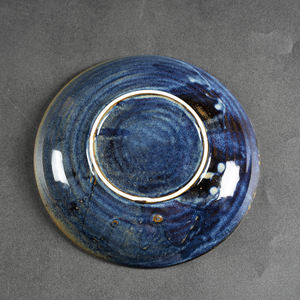 จานอาหารค่ำทรงกลมเซรามิกสีน้ำเงินขนาด 8 นิ้ว สไตล์ตะวันตก เคลือบสี สำหรับโรงแรมและร้านอาหาร - Product Image 2