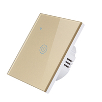 Nouvel interrupteur intelligent sans fil à commande tactile en verre trempé, Wi-Fi, sans neutre, noir, blanc, or, Tuya Smart Life pour la maison
