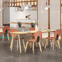 Table rectangulaire en bois massif au design simple et tendance, tables et chaises de café de haute qualité pour l'intérieur, vente en gros