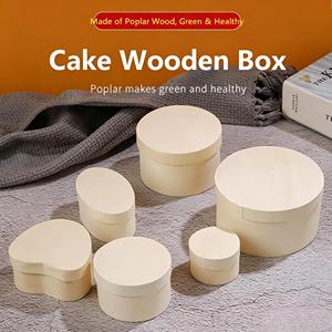 Mousse Mille Crepe <strong>Cake</strong> Baking Round <strong>Wooden</strong> Gift Box <strong>Wooden</strong> <strong>Cake</strong> Packaging Box Custom Made Eco Friendly Storage DIY Packaging - Product Image 1