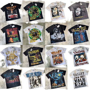 Maglietta Sportiva da Uomo 2026 di Alta Qualità in Cotone Pesante 100%, Oversize con Spalle Cadenti, Manica Corta, Stampa <span class=keywords><strong>Vintage</strong></span> in Spugna, Stile Hip Hop - Product Image 1