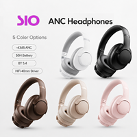 Casque sans fil Jerry Chip ANC -43dB 55H d'autonomie IP65 étanche 5.4 pour voyage, maison, bureau, casque supra-auriculaire sans fil