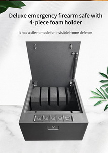 Kotak penyimpanan pistol 4 sel model besar logam, buka kunci kata sandi sidik jari, pemecah otomatis, kotak penyimpanan properti taktis - Product Image 6