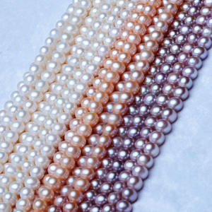 สร้อยคอมุกน้ำจืดทรงกลมเกือบสมบูรณ์ ขนาด 8-9 มม. เกรด AAAA สีขาวและชมพู รูปทรงมันฝรั่ง ขายส่งและขายปลีก จากผู้ผลิตโดยตรง - Product Image 3