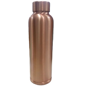 Bright Copper Water Bottle Plane Polished Best Selling Copper Water Bottle Leakproof Sustainable Metallic Healthy <b>Drinkware</b> - Product Image 6