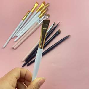 Pincel Delineador de Ojos y Cejas Ultrafino con Punta <span class=keywords><strong>Biselada</strong></span> Plana y Mango de Madera, Semipermanente, Venta al Por Mayor de Fábrica - Product Image 3