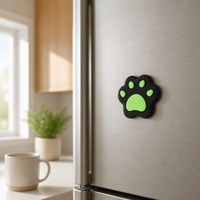 Aimant de réfrigérateur personnalisé en PVC souple avec empreinte de patte noire 3D, autocollant mignon pour chien et chat, souvenir de clinique vétérinaire