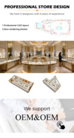 Présentoir en verre compact pour bijouterie de luxe moderne de style Dubaï, idéal pour vitrine, kiosque et aménagement intérieur de centre commercial, en promotion