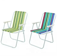 Chaise Spring Heavy Duty Oxford tissu rayé Fauteuil en plastique double chaise de barbecue pliante chaise de plage simple et pratique
