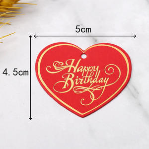 <span class=keywords><strong>2022</strong></span> nouvel an joyeux anniversaire cadeau décoration bronzant étiquette en forme de coeur rouge main impression UV imprimé adhésif autocollant carte de bénédiction - Product Image 6