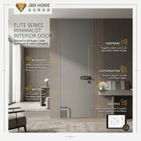 Porte intérieure moderne en aluminium et bois sans cadre, minimaliste, insonorisée, imperméable, pour salon, salle à manger, hôtel, usage extrêmement intensif