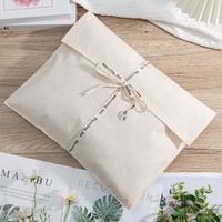 Sac à cordon en coton Beige naturel recyclable 100% écologique avec Logo marque imprimée pour cadeau petite pochette à poussière personnalisée