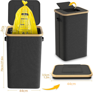 Grand <span class=keywords><strong>panier</strong></span> de rangement pliable en tissu Oxford 600D imperméable avec pinces pour bouteilles, idéal pour la cuisine et le recyclage - Product Image 4