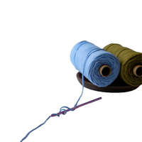 Cordon rond en coton pur Ropemate 2,5 mm pour crochet, fabrication artisanale de sacs, bijoux, tricot