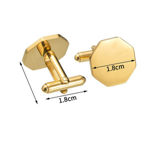 Hình bầu dục đa giác Khuy măng sét khắc chú rể phù rể bestman khoảng trống còng liên kết cá nhân ủng hộ đám cưới Khuy măng sét để trang trí - Product Image 4