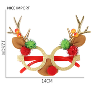 Lunettes de Noël style bois de cerf or rose, décoration de fête de Noël pour couples et enfants, monture de lunettes de Noël