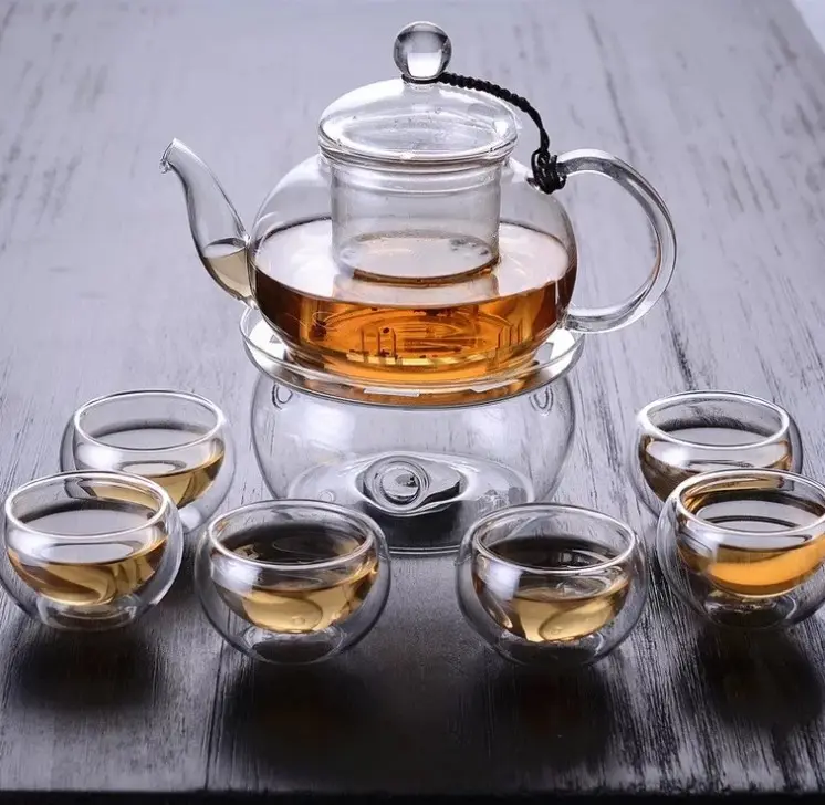 6 High Boro silicate Glass Teekanne Glas Tea kessel Tee kessel