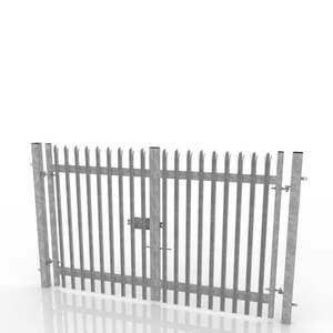 Kit de portail de sécurité à double palisade de 2,0 m de haut, clôture en palisade, section W, haute sécurité, revêtement en poudre, clôture en palisade métallique - Product Image 3