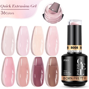 BORN PRETTY PRO เจลสร้างเล็บ 36 สี แบบ Biab สำหรับ OEM แบรนด์ส่วนตัว ปริมาณ 15 มล. อุปกรณ์ทำเล็บสำหรับร้านเสริมสวย เจลสร้างเล็บในขวด - Product Image 1