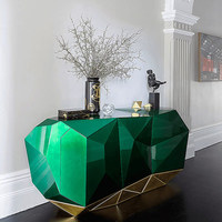 Meuble de rangement latéral de luxe, design élégant avec finition peinture, pour salon, buffet décoratif en améthyste diamantée
