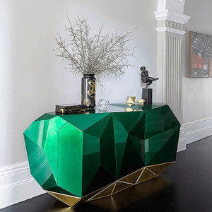 Meuble de rangement latéral de luxe, design élégant avec finition peinture, pour salon, buffet décoratif en améthyste diamantée - Product Image 3