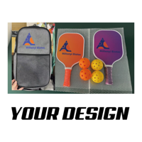 Ensemble de raquettes de pickleball en fibre de carbone sur mesure, vente en gros, raquette de pickleball légère en fibre de verre pressée à froid pour débutants