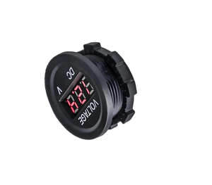 Voltmètre LED pour voiture DC 12-24V avec LED rouges/vertes/bleues, matériau PC ignifuge - Product Image 1