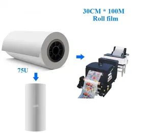 Vendedor de fábrica 30cm x 100m 75u, espessura um rolo de filme dupla face para impressora dtf solução de impressão de alta qualidade