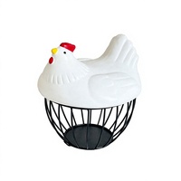 Creatieve nieuwe artistieke Hehan voedsel fruitmand schattige opbergdecoratie bureaudecoratie dierenpatroon gekleurd kippenhars beeldje