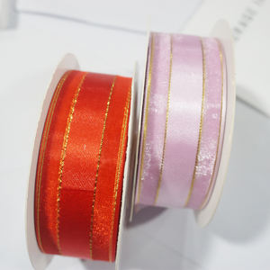 Logo personalizzato in poliestere <span class=keywords><strong>Metallia</strong></span> bordo nome Logo stampato nastro Organza per imballaggio decorazione - Product Image 6