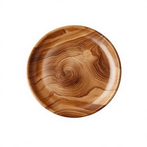Natural <b>Wood</b> <b>Round</b> Classic Design Serving Plate Handmade Durable Eco-Friendly Dishwasher Safe AZ ENTERPRISES - Product Image 3