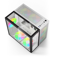 High End PC Gaming ATX Cases & Towers Wholesales Computer Casing PC Cabinet Tempered Glass Aluminum Case With Power Supply