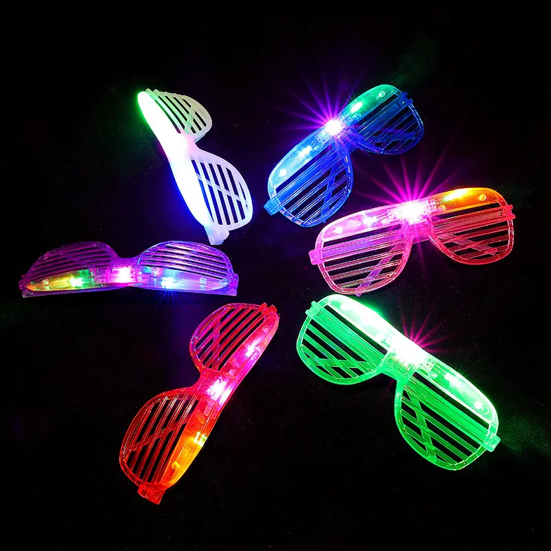 แว่นตาไฟ LED แฟชั่นสุดสร้างสรรค์สไตล์ไฟชัตเตอร์เรืองแสงอุปกรณ์ปาร์ตี้นีออนเรืองแสงในที่มืด