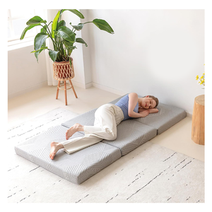 Colchón de espuma viscoelástica de tres pliegues Colchón <span class=keywords><strong>plegable</strong></span> individual de 4 pulgadas con funda <span class=keywords><strong>plegable</strong></span> y lavable Estera de viaje e invitados - Product Image 2
