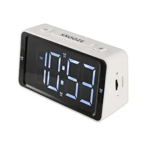 alarm bedroom morning Suppliers-Morning call digital weak up alarm clock place desk clock white brief fancy table clock smart adjustable for your life