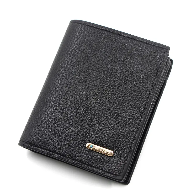 Pabrik langsung kustom sederhana bisnis dompet pemegang kartu dompet koin tas PU Kulit Dompet untuk pria