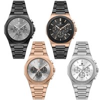 Montre de luxe URBAN ELEGANT pour usage quotidien, boîtier en acier inoxydable 316L gris rose, verre saphir, bracelet 32 mm 18 mm, 3 ATM, quartz