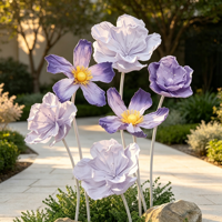 Y-044premium Fleurs artificielles grand format, élégantes et luxueuses, de couleur violette, faites à la main, pour mariages, hôtels, événements et présentoirs commerciaux