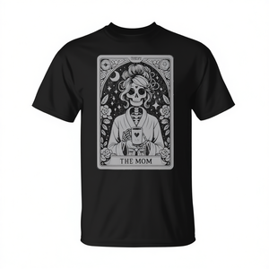 T-shirt unisexe pour adulte à manches courtes et col rond avec impression numérique The Mom Tarot Card Skeleton Witchy Celestial - Product Image 2