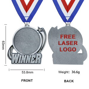 Fast Shipping Low MOQ Zinc Alloy DIY Blank Medals with Neck <b>Ribbon</b> for Laser Engraving - Product Image 3