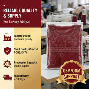 Robe de cérémonie musulmane Ruby avec ceinture thermocollée éclatante pour les acheteurs ODM - Product Image 6
