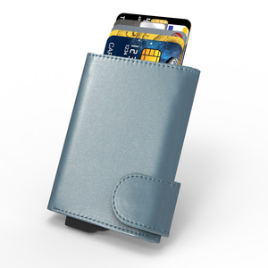 Portefeuille fin CardHoda en PU avec protection RFID, fermeture pliante, porte-cartes court, design minimaliste unisexe - Product Image 6