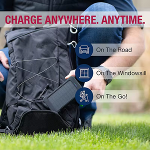 แบตสำรองพลังงานแสงอาทิตย์แบบใหม่ ช่องเสียบ USB คู่ ความจุ 20000 มิลลิแอมป์ แบตเตอรี่กันน้ำ เครื่องชาร์จแบบพกพาพร้อมแผงโซลาร์เซลล์และไฟ LED รองรับ OEM - Product Image 5