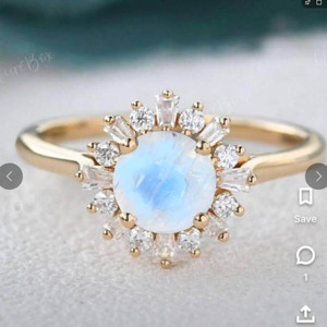 Women's <b>925</b> <b>Silver</b> Round Brilliant Cut Diamond Engagement <b>Ring</b> Flower Shape Prong Setting Classic Style - Product Image 2