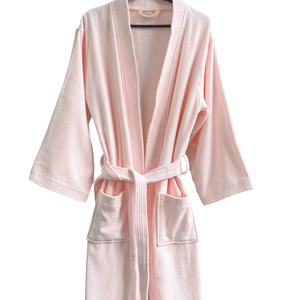 Women Nighty Bathrobe Polyester Flannel Soft Solid Adult Hotel Luxury Women Fleece Bathrobe Shawl Collar Soft Plush Spa Robe