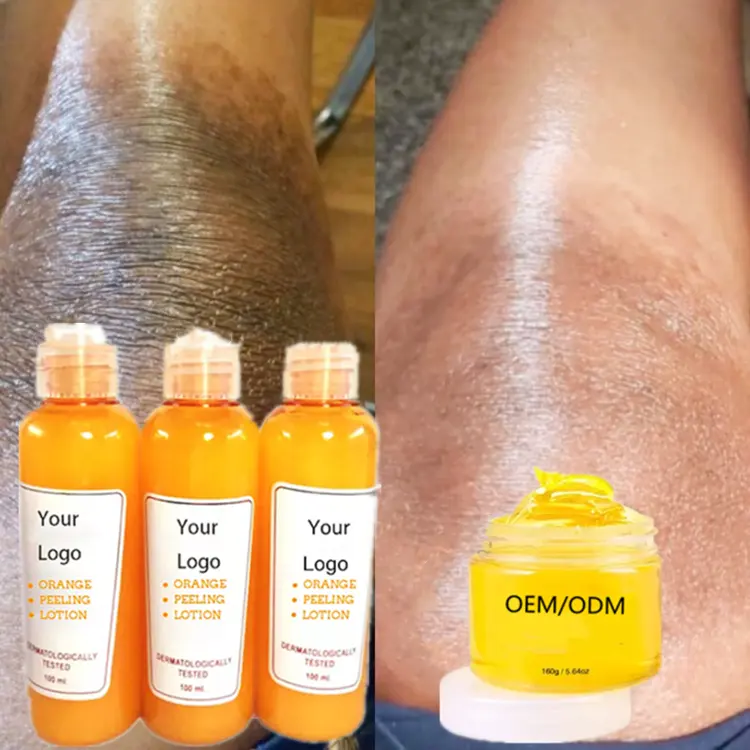 Oem Odm 3 Dagen Whitening Olie Oranje Geel Vitamine C Peeling Lotion Voor Benen