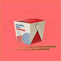 Boîte à nouilles chinoise en papier kraft personnalisée pour restaurant, emballage alimentaire jetable avec poignée en fil métallique