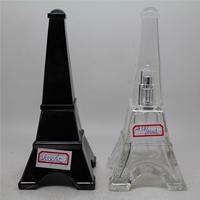 Flacon de parfum vide en verre transparent noir de 35 ml, forme Tour Eiffel, avec vaporisateur en aluminium – Prix usine